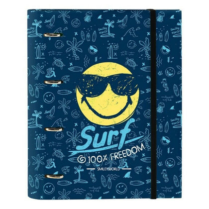 Carpeta de anillas Smiley 512092666 Azul oscuro Azul claro (27 x 32 x 3.5 cm)