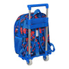 Mochila Escolar con Ruedas Spiderman Great power 27 x 33 x 10 cm Azul Rojo