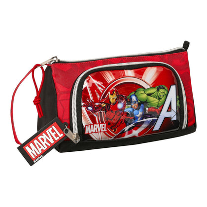 Estuche Escolar The Avengers Infinity Negro Rojo 20 x 11 x 8.5 cm (32 Piezas)