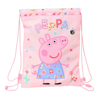 Bolsa Mochila con Cuerdas Peppa Pig Having fun (26 x 34 x 1 cm)