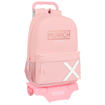 Mochila Escolar con Ruedas Munich Makeup Rosa (30 x 46 x 14 cm)