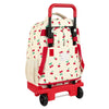 Mochila Escolar con Ruedas Safta Cherry Beige (33 x 45 x 22 cm)