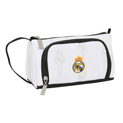 Estuche Escolar con Accesorios Real Madrid C.F. Blanco Negro (32 Piezas)