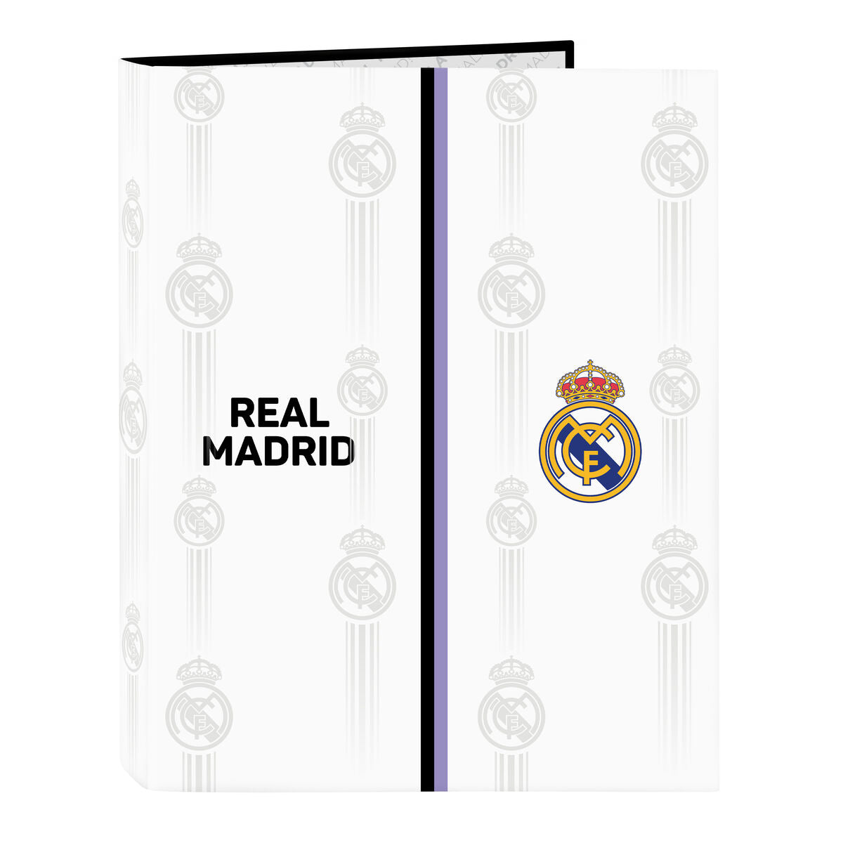 Carpeta de anillas Real Madrid C.F. Negro Blanco A4 (26.5 x 33 x 4 cm)