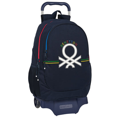 Mochila Escolar con Ruedas Benetton Sixties Azul marino 32 x 44 x 16 cm