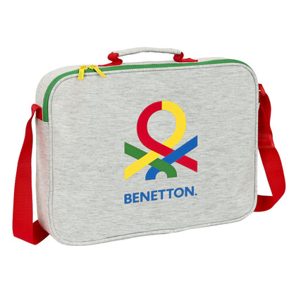 Cartera Escolar Benetton Pop Gris (38 x 28 x 6 cm)