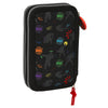 Estuche Escolar con Accesorios The Avengers Super heroes Negro 12.5 x 19.5 x 4 cm (28 piezas)