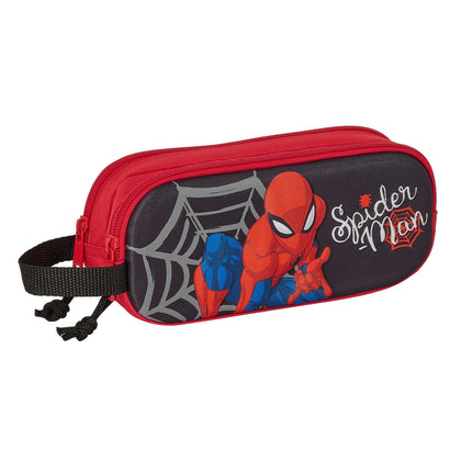 Portatodo Doble Spiderman 3D Rojo Negro 21 x 8 x 6 cm