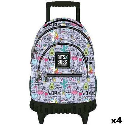 Mochila Escolar con Ruedas Grafoplas Bits&Bobs Fantasy Multicolor (4 Unidades)