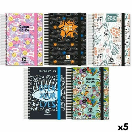 Agenda Centauro Soft Día vista Escolar Multicolor A5 (5 Unidades)