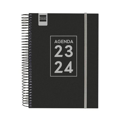 Agenda Finocam 2023-2024 Escolar 15,5 x 21,2 cm Negro Cuarto