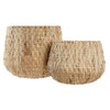 Set de Macetas DKD Home Decor Natural Fibra Cuadrado Bali 45 x 45 x 39 cm (2 Unidades)