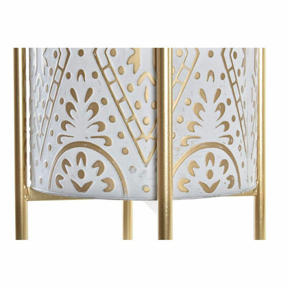 Set de Macetas DKD Home Decor Dorado Metal Blanco Árabe (35 x 35 x 58 cm)