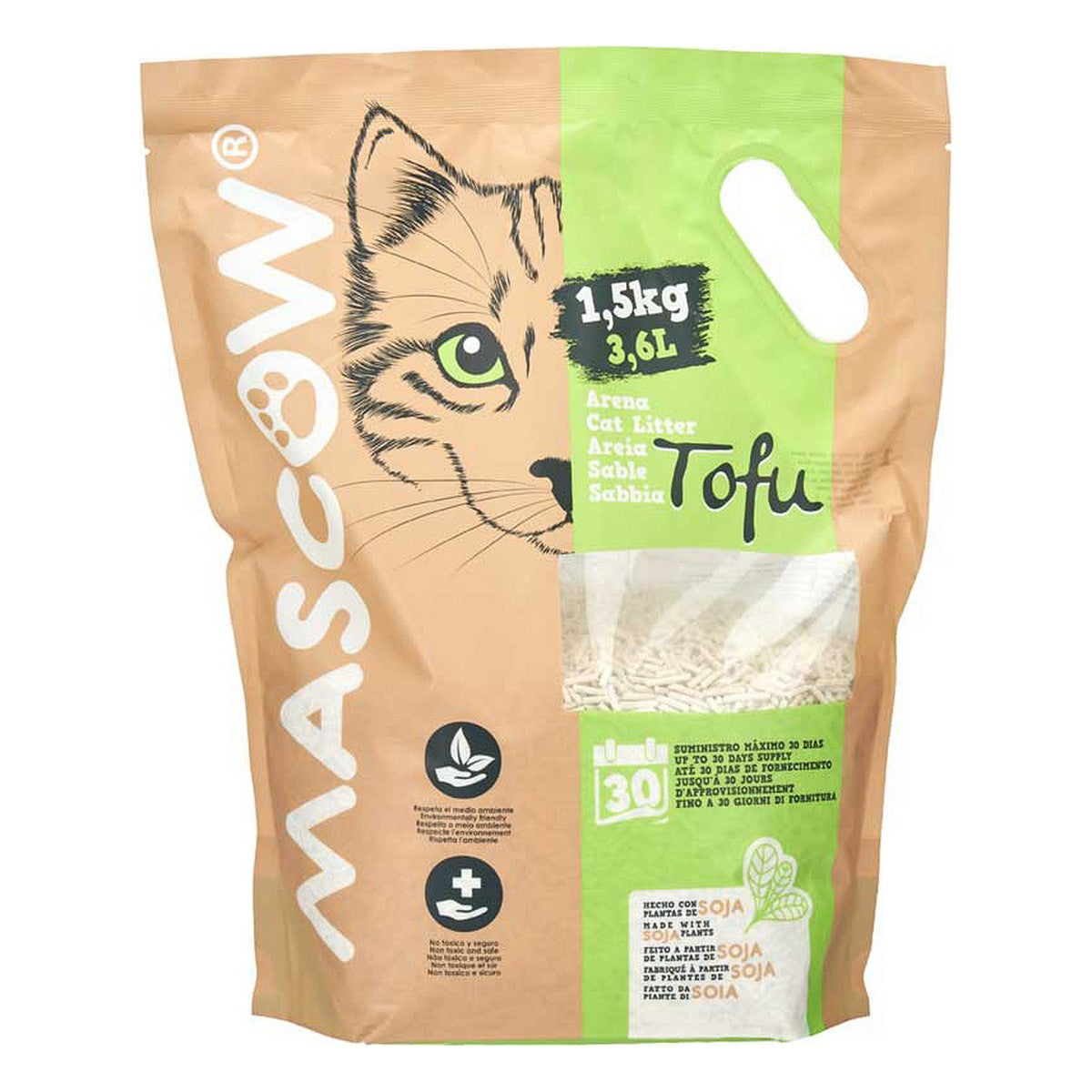 Arena para Gatos Tofu 1,5 Kg Blanco