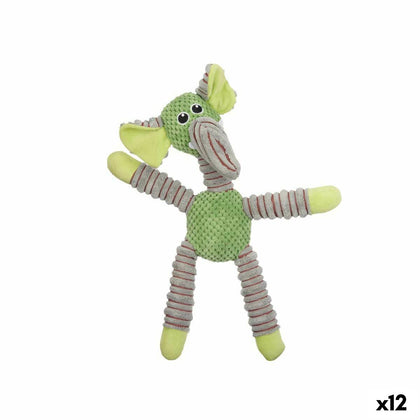 Juguete para perros Peluche Elefante con sonido Verde Gris 32 x 40 x 5 cm (12 Unidades)