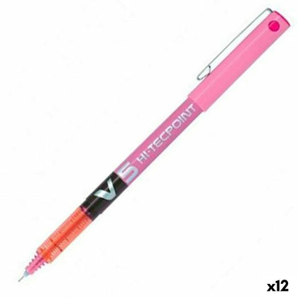 Bolígrafo Roller Pilot V5 Rosa 0,3 mm (12 Unidades)