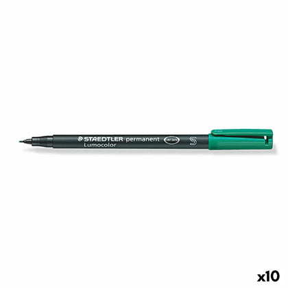 Rotulador permanente Staedtler Lumocolor 313-5 S Verde (10 Unidades)