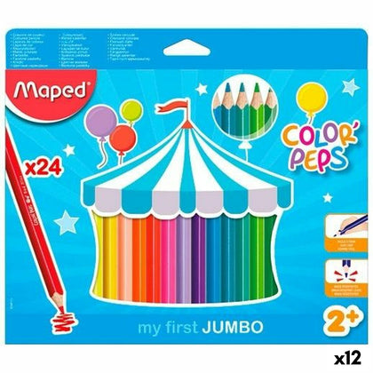 Lápices de colores Maped Jumbo Color' Peps Multicolor 24 Piezas (12 Unidades)