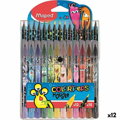 Set de Rotuladores Maped COLOR´PEPS MONSTER Multicolor (12 Unidades)