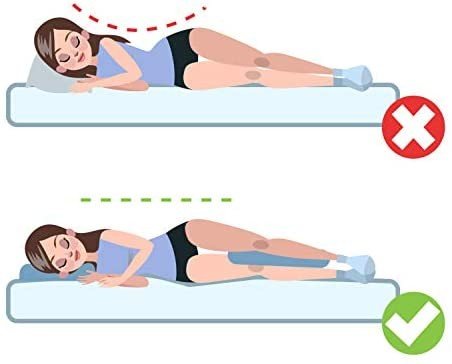 Almohada de rodilla para personas que duermen de lado, almohada ortopédica  estándar de pierna de cuña para dormir y cadera, contorno de dolor de