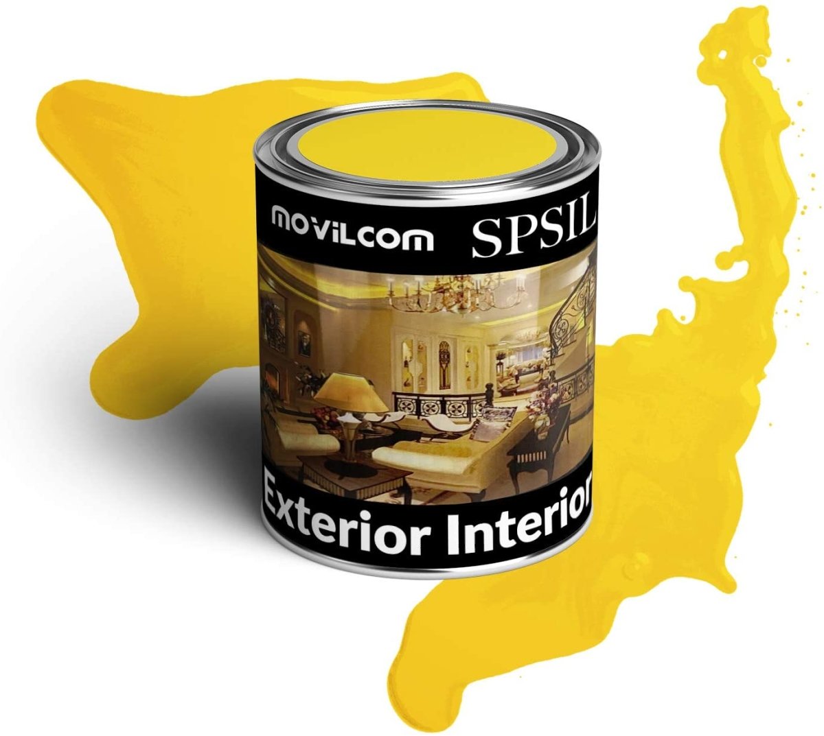 Bote de pintura alquídica esmalte interior exterior color Amarillo limón - 125ml, mod.8740 - movilcom.com