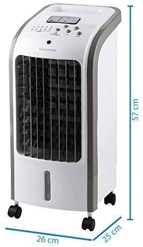 Climatizador de Verano - Climatizador evaporativo 3 en 1 - Enfriador, Humidificador - Ventilador Aire y purificado con Mando - 4L - Mod.02