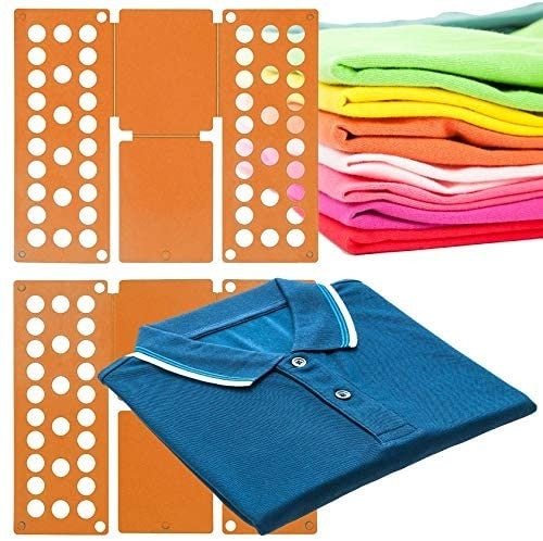 Doblador de Ropa, doblador de Camisas, Tabla para Doblar Camisas, Laundry Folder - Naranja - movilcom.com