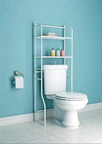 Estantería para inodoro, con 2 estantes, mueble encima wc, estantería sobre inodoro wc, 140 x 28 x 55cm Blanco - movilcom.com