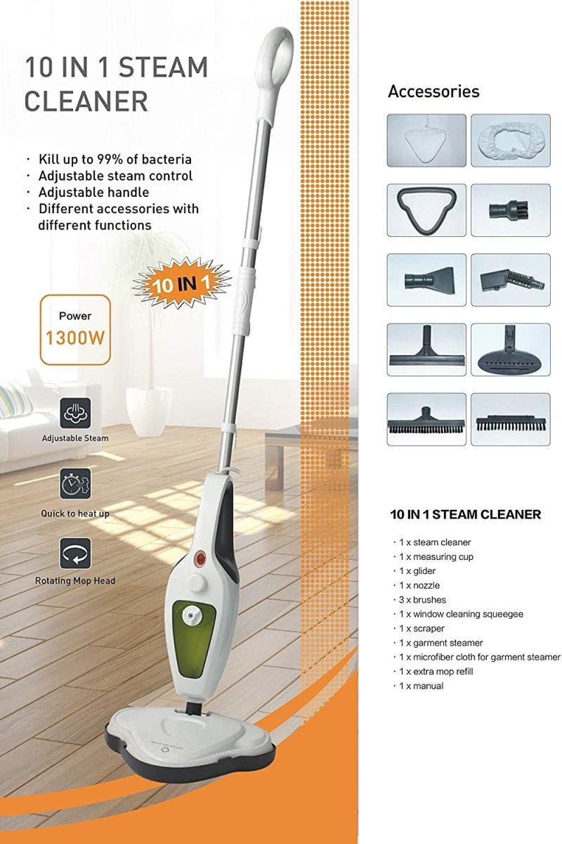 Mopa Limpiador Vapor 10 en 1 - Vacuum Cleaner fregona eléctrica