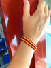 Pack de 4 Pulseras de Cuero e Hilo Trenzada Colores Bandera ESPAÑA 4 Unidades - Color Amarillo y Rojo