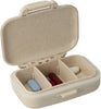 Pastillero pequeño diario bolsillo - 3 compartimentos - Organizador de pastillas pill box estuche rectangular - Color beige - movilcom.com