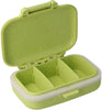Pastillero pequeño diario bolsillo - 3 compartimentos - Organizador de pastillas pill box estuche rectangular - Color verde - movilcom.com