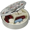 Pastillero pequeño diario bolsillo - 3 compartimentos - Organizador de pastillas pill box estuche redondo - (Blanco) - movilcom.com