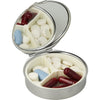 Pastillero pequeño diario bolsillo - 3 compartimentos - Organizador de pastillas pill box estuche redondo - (Blanco) - movilcom.com