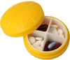 Pastillero pequeño diario bolsillo - 3 compartimentos - Organizador de pastillas pill box estuche redondo - Color amarillo - movilcom.com