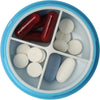Pastillero pequeño diario bolsillo - 3 compartimentos - Organizador de pastillas pill box estuche redondo - Color azul - movilcom.com