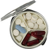 Pastillero pequeño diario bolsillo - 3 compartimentos - Organizador de pastillas pill box estuche redondo - (Rosa) - movilcom.com