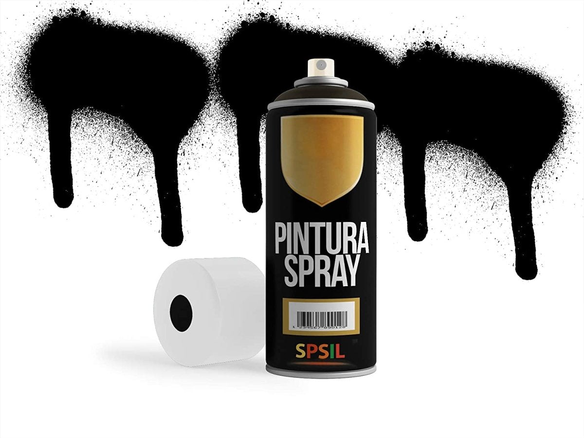 Pintura en spray color Negro Brillo - 200ml, mod.8677 - movilcom.com