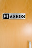 Señal de acero inoxidable ASEOS HOMBRE MUJER 200X50mm señal informativa (ref.RD707008) - movilcom.com