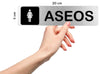 Señal de acero inoxidable ASEOS MUJER 200X50mm señal informativa (ref.RD7070010) - movilcom.com