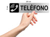 Señal de acero inoxidable TELEFONO 200X50mm señal informativa (ref.RD707004) - movilcom.com