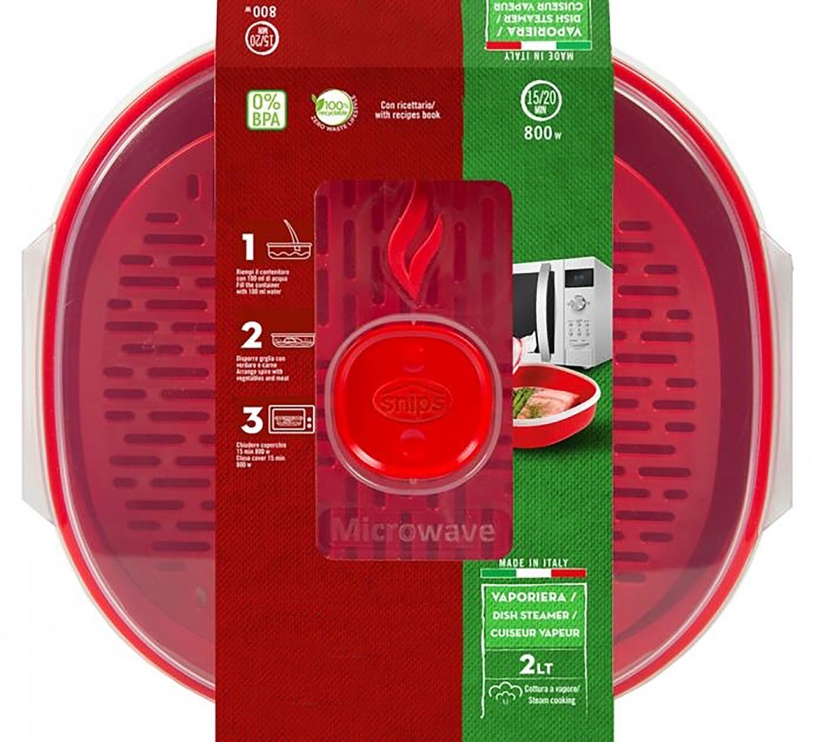 MovilCom - Jarra plástico con Tapa para microondas  microondas Vapor 0,7L  con válvula Color Rojo: .es: Hogar –